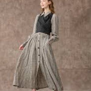 Linen Shirt Dress & Wrap Vest